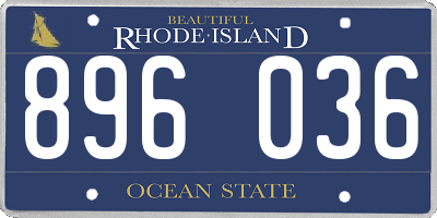 RI license plate 896036