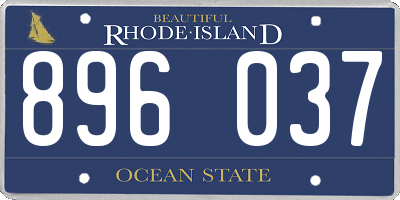RI license plate 896037