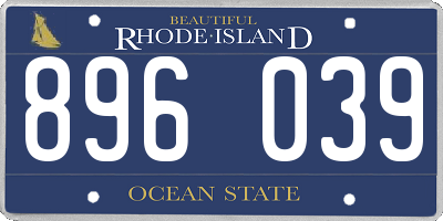 RI license plate 896039