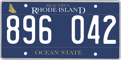 RI license plate 896042