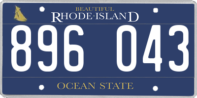 RI license plate 896043