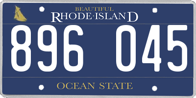 RI license plate 896045