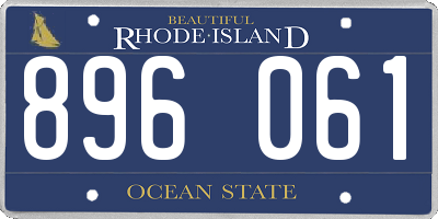 RI license plate 896061