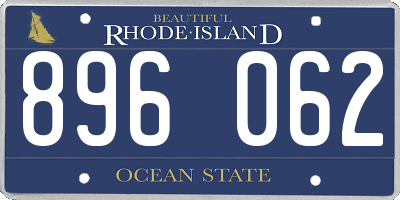 RI license plate 896062