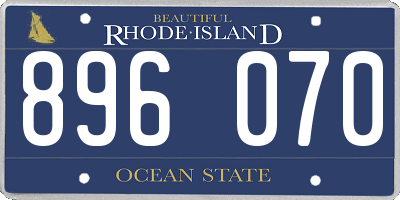 RI license plate 896070