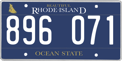 RI license plate 896071