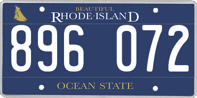 RI license plate 896072
