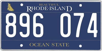 RI license plate 896074