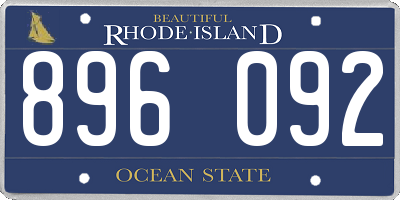RI license plate 896092