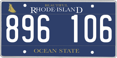 RI license plate 896106