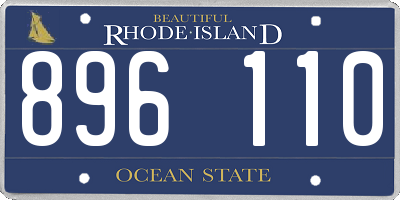 RI license plate 896110
