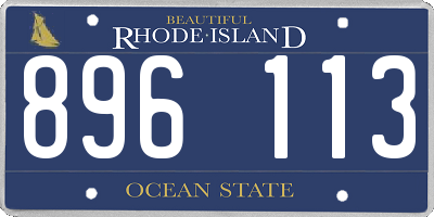 RI license plate 896113