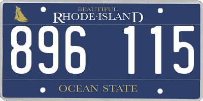 RI license plate 896115