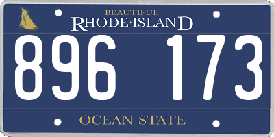 RI license plate 896173