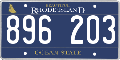 RI license plate 896203