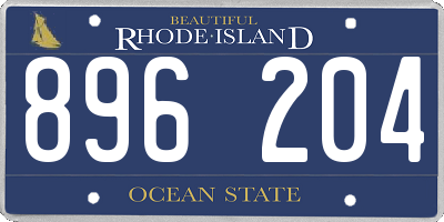 RI license plate 896204