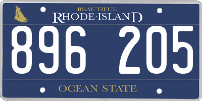 RI license plate 896205