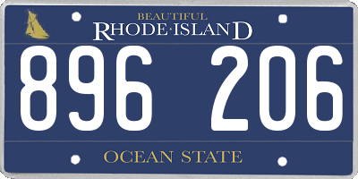 RI license plate 896206