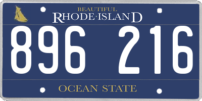 RI license plate 896216