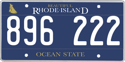 RI license plate 896222