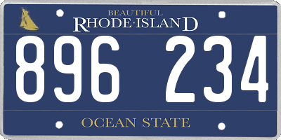 RI license plate 896234