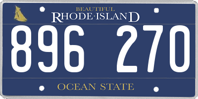 RI license plate 896270