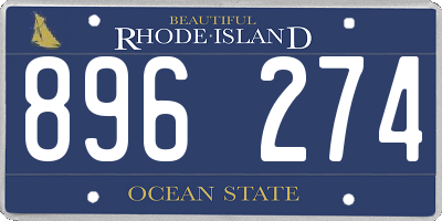 RI license plate 896274