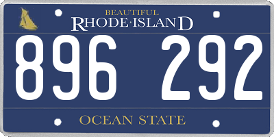 RI license plate 896292