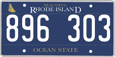 RI license plate 896303