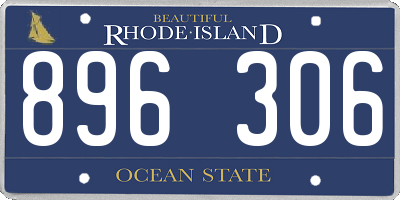 RI license plate 896306
