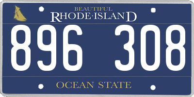 RI license plate 896308