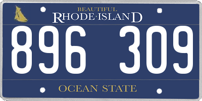 RI license plate 896309