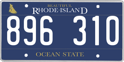 RI license plate 896310