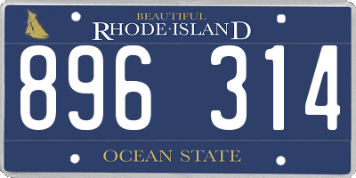 RI license plate 896314