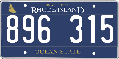 RI license plate 896315