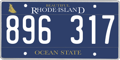 RI license plate 896317