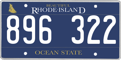 RI license plate 896322