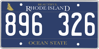 RI license plate 896326