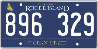 RI license plate 896329