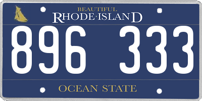 RI license plate 896333