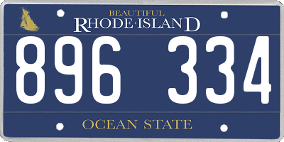 RI license plate 896334