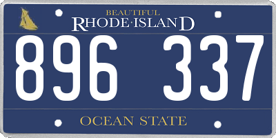 RI license plate 896337