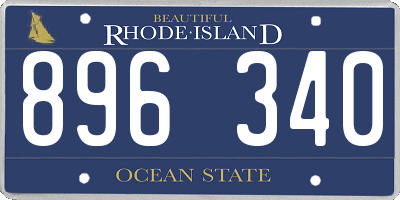 RI license plate 896340