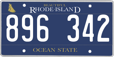 RI license plate 896342
