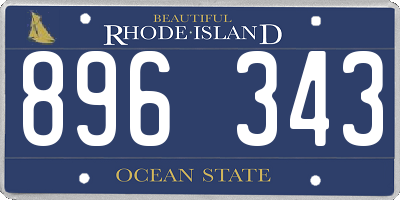 RI license plate 896343