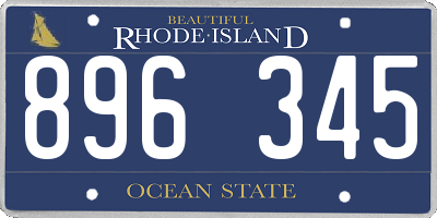 RI license plate 896345