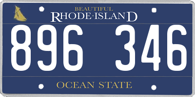 RI license plate 896346