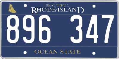 RI license plate 896347