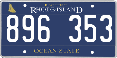 RI license plate 896353