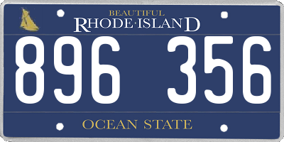 RI license plate 896356